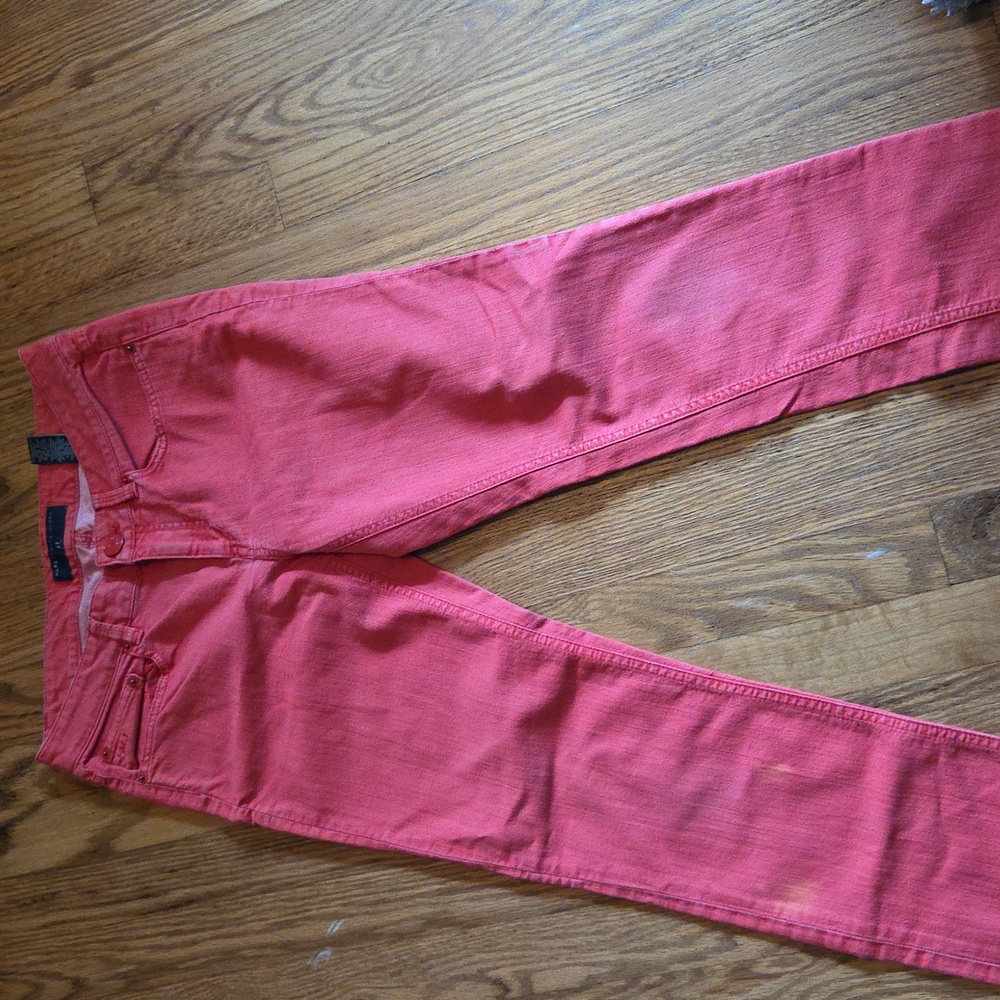 Mark Jacob Overdyed Washed Chrissie low Rise Skinny Leg Stre Pink Jeans Size 25